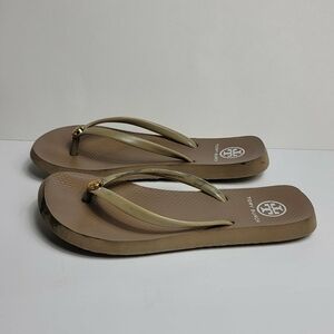 Tory Burch Women's Brown Flip Flop Sandals Size 5 Casual Summer Narrow Fit